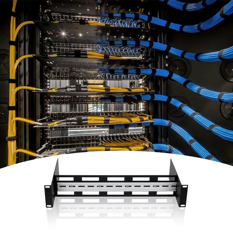 2U 19 Inch Rack Mount DIN Rail Kit Adjustable Depth 48 to 174 Millimeters Aluminum Rack Mount Bracket with 35mm DIN Rail