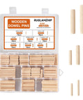 Pro Grade Walnut Wood Dowels Kit In Sizes One Quarter Inch Five Sixteenth Inch Three Eighth Inch Grooved Plugs 225 Pcs