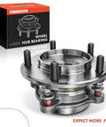 Front view of heavy-duty 5-lug front wheel bearing and hub assembly for Toyota Sequoia 2008-2022 and Tundra 2007-2021 RWD only.