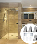 4 Piece Adjustable Glass Shelf Brackets Wall Mount Zinc Alloy Floating Shelf Clamps No Burrs For Bathroom And Kitchen Walls