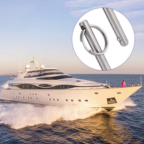 316 Stainless Steel Quick Release Pin With Spring Loaded Ball Tip Five Sixteenth Inch Diameter Two Point Four Two Inch Usable Length Saltwater Ready Rustproof Marine Hardware For Bimini Tops And Boats No Fuss Easy To Use Pin One Pack