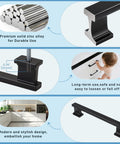 10 Pack Matte Black Solid Cabinet Pulls 5 Inch Center To Center 128mm with zinc alloy construction and modern design, shown in kitchen setting