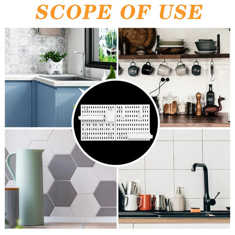 Medium Size Nail Free Wall Pegboard Organizer With Heavy Duty Hooks And Solid Wood Panel to kick clutter to the curb in various spaces.