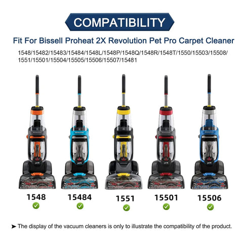 5 vacuum models compatible with 3 Pack Bare Floor Tool Replacement Nozzle For ProHeat 2X Revolution Pet Upright Carpet Cleaners