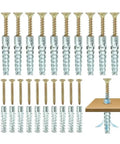 Heavy Duty Hollow Wall Anchor Kit Rock Solid Expansion Bolts For Drywall And Plaster No Sweat Installation Built Tough Setup Sweet Gear. Various sizes of anchors and screws displayed.