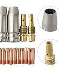 14 Piece MIG MAG Welding Torch Accessories Kit With M6 0.8mm Power Nozzles, Gas Nozzles, And Retaining Springs For MB14/15