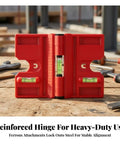 Accurate Level with Steel-Gripping, Yellow, showing reinforced hinge and multiple spirit levels for heavy-duty use.