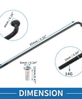 Black 14G 85Mm 304 Stainless Steel Bicycle Spokes Set For Mountain City And Road Wheels with dimensions shown