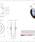 Service Caster 6-inch high-temperature phenolic top-plate caster set of 4 (2 swivel with brakes, 2 rigid)