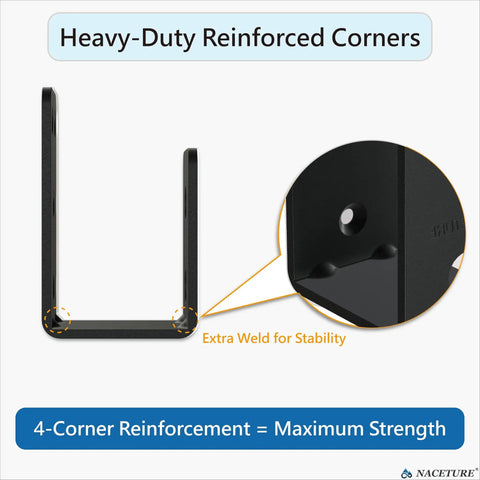 Built Tough 2x4 Door Barricade Brackets Set With Screws For Front Doors U Bracket Reinforcement Plates Steel Close-up
