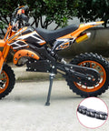 KAMIER T8F drive chain, 116-link heavy-duty, close-up on orange youth dirt bike