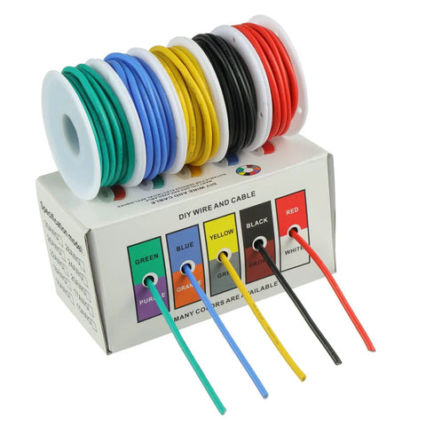 16 AWG Flexible Silicone Wire Hookup Kit With Heat Shrink Tubing Multicolor 13.12 Ft Per Color spools and box