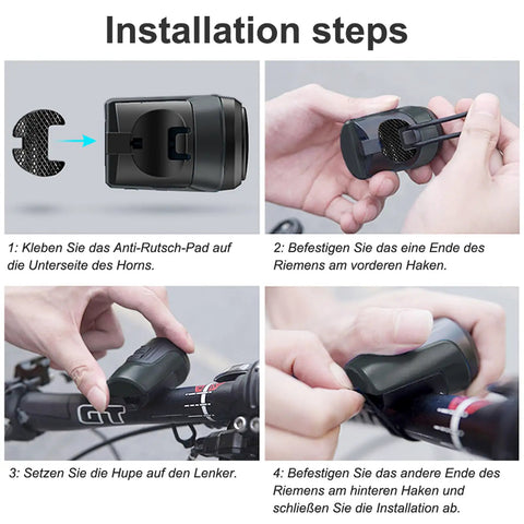 Loud 125dB Electric Bike Bell With Anti Theft Alarm USB Rechargeable Waterproof E Bike Horn For MTB BMX Road Cycling Scooter One Sound Mode That Warns Cars And Pedestrians On City Streets