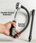 1/2 Inch Flexible Shaft Extension for Tight Spots, Torque Socket Extender and Ratchet Spanner Adapter, Hand Drive Tool