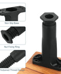 Heavy Duty Adjustable Bed Frame Support Legs With Center Slat Stabilizers That Lock Tight To Banish Every Wobble close-up view of black plastic support leg with non-slip base and thickened thread design