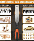 Japanese Hand Saw 6 Inch Double Edge Pull Saw With SK5 Blade 11 Or 17 TPI Soft Grip Handle For Hardwood And Softwood