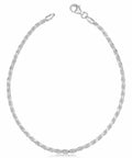 Sterling Silver Diamond Cut Rope Chain Bracelet 2.3mm 8.5 Inch, Hypoallergenic Nickel Free 925 Stamp, Everyday Shine Jewelry For Daily Wear, The Easy Slick Accessory For Layering And Everyday Fit