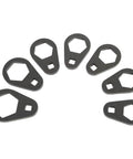 Offset Oil Filter Socket Set For Three Eighths Drive 7 Piece Green And Black Tool Kit arranged in a semicircle