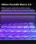 405nm ParaLED matrix inside Sonic Mighty 4K Resin 3D Printer with monochrome 9.3 inch LCD for even UV light distribution