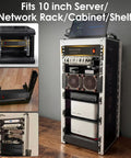 10 Inch Rackmount PDU With 8 Rear Outlets For 6U Plus Server Racks 15A 125V 1875W Power Distribution Unit Front Switch With Auto Overload Protection Keeps Your Cabinet Clean By Placing Cables At The Rear, black aluminum rack unit