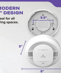 2 In 1 Smoke And Carbon Monoxide Detector AA Battery Powered With LED Status Lights 85 dB Alarm Compact 5 Inch Unit Model 30CUDR 4 Pack