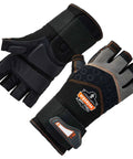 Impact Protection Work Gloves With Padded Palm And Half Finger Design For Maximum Dexterity Secure Grip Built In Wrist Support