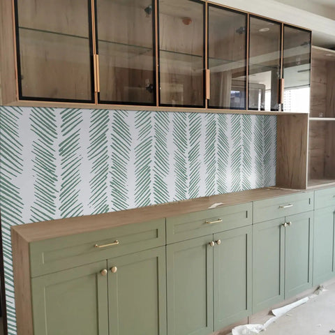 Green Stripe Peel And Stick Wallpaper Self Adhesive Removable Contact Paper For Shelves Drawers And Cabinets DIY Friendly Install