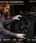 Rock Solid Radiator Cooling Fan Assembly With Brushless Motor Is A Dead Simple Drop In Replacement For 2012 2015 2012 2018 Ford Focus being installed.