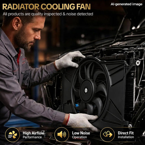 Rock Solid Radiator Cooling Fan Assembly With Brushless Motor Is A Dead Simple Drop In Replacement For 2012 2015 2012 2018 Ford Focus being installed.