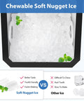 Countertop Nugget Ice Maker 55 Lbs Per Day With 3.6L Water Tank And 3.2 Lb Ice Basket Self Cleaning Pebble Ice Machine