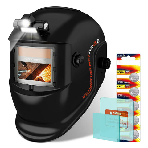 Auto Darkening Welding Helmet With True Color View Solar Powered Welder Hood With Two Arc Sensors Wide Shade 4 To 9 13