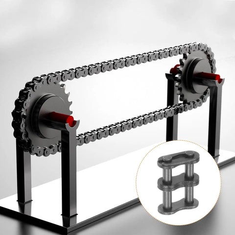 Eight Piece Double Roller Chain Master Link Set For 06C-2 And 35-2 Chains With 9.525mm Pitch Carbon Steel Industrial Grade Connector Links