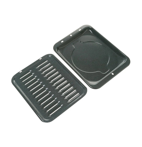 Universal Broiler Pan With Rack For Oven Nonstick Two Piece Black Porcelain Coated Carbon Steel Roasting Pan Dishwasher Safe