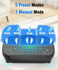 Vibration Plate Exercise Machine For Full Body Training And Muscle Activation Fitness Platform with 5 Modes display and manual options.