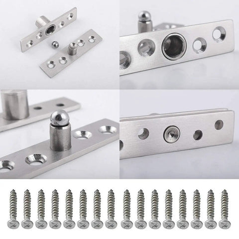 2 Pack Stainless Steel Door Hinges With 360 Degree Rotation For Internal Doors And Screens Concealed Pivot Hinge Up Down Shaft Built Tough Rust Resistant Easy Install Smooth Quiet Operation with screws