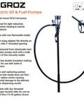 Beefy 110 Volt Electric Drum Pump Slick Transfer Kit For No Sweat Fluid Moves Fits 15 To 55 Gallon Drums Double Insulated Motor on vertical mount