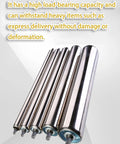 Top Shelf Stainless Steel Roller Set Four Piece Conveyor Idler Kit with shiny rollers showcasing high load-bearing capacity.