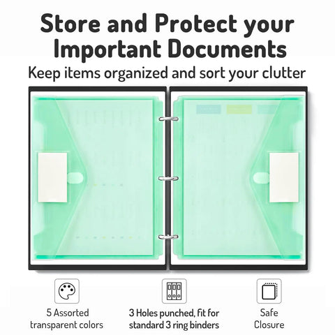 10 Pack Heavyweight Binder Pockets With Tight Closures Side Loading For 3 Ring Binders Built To Last Pro Grade Plastic Folders