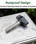 Top Shelf 1/4-20 X 1 1/4 Inch Thumb Screws With Black Knurled Aluminum Knobs For Camera Rig And Workshop Mounting with rustproof design.