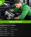 Mechanic installing Beefed-Up Replacement Alternator For 2.5L L4 Altima Sentra Rogue 2007-2015 Fits 11258N in car engine