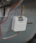 CWire Power Adapter For WiFi Thermostats And RedLINK 8000 Series Plug And Play mounted with wires connected