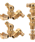 Heavy Duty 9pcs Grease Fitting Kit With Copper Nipples For Automotive And Excavator Maintenance, Straight And Angled Nozzles For Easy Quick Replacement, Durable Build, Broad Compatibility, Your Go To Solution For Effortless Installation