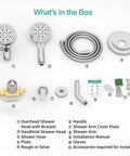 High Pressure Shower System With Handheld And Rain Showerhead, 35 Function Dual 2 In 1 Faucet, parts included view