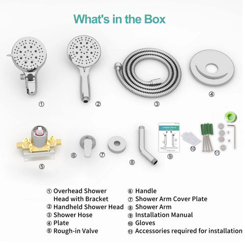 High Pressure Shower System With Handheld And Rain Showerhead, 35 Function Dual 2 In 1 Faucet, parts included view