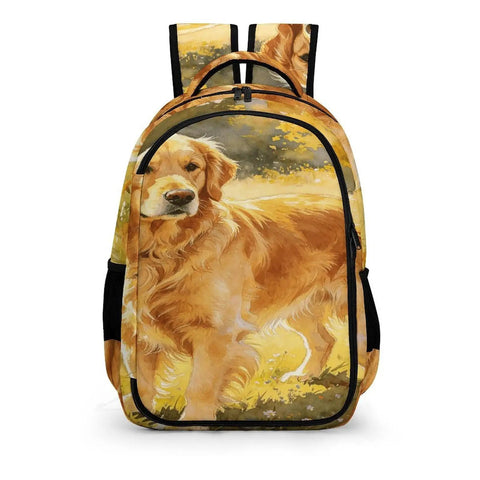 Dope Warm Autumn Pet Floral Printed Unisex Backpack With Large Capacity Durable Polyester Breathable Fabric Smooth Zipper