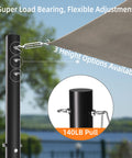2 Pack 10-Foot Shade Sail Poles, 2.6 Inch Diameter Steel Heavy Duty, Wind Resistant Shade Pole Kit With Mounting Hardware