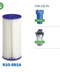 Replacement Whole House Water Filter Cartridge 50 Micron 10x4.5 Inch with compatible filtration systems shown