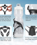 Upgrade Your Rig With This Ultralight Carbon Fiber Bike Water Bottle Cage Holder showing strong flexible design and secure fit.