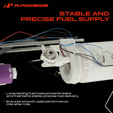 Electric Fuel Pump Module Assembly Compatible With Infiniti QX56 QX80 5.6L V8 upgrade with fuel hose and connector details.