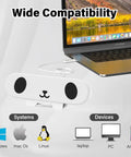 Clamp-On Desktop Monitor Speakers for PC and Laptop, Loud Stereo Sound From 1.4 Inch Dual Drivers, Slim White Finish, USB Adapter